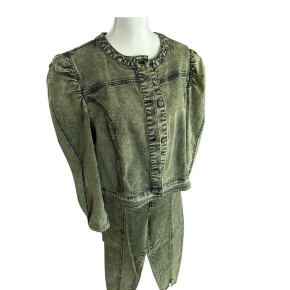 G by Giuliana 2 Piece Vintage Look Green Jacket and Pants New - Picture 2 of 12